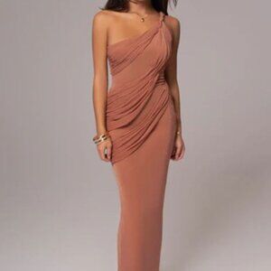 JLUXLABEL Peach Alari One Shoulder Maxi Dress